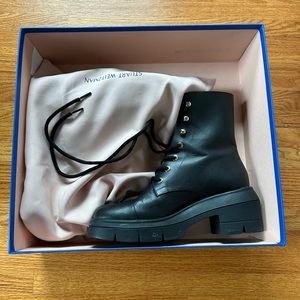 Stuart Weitzman Black Combat Boot. Size EU 39. Worn Once.